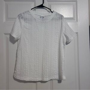 White Ribbed Boxy T-Shirt